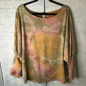 Miroh Tie Dye pink and yellow top bohemian hippie casual festival